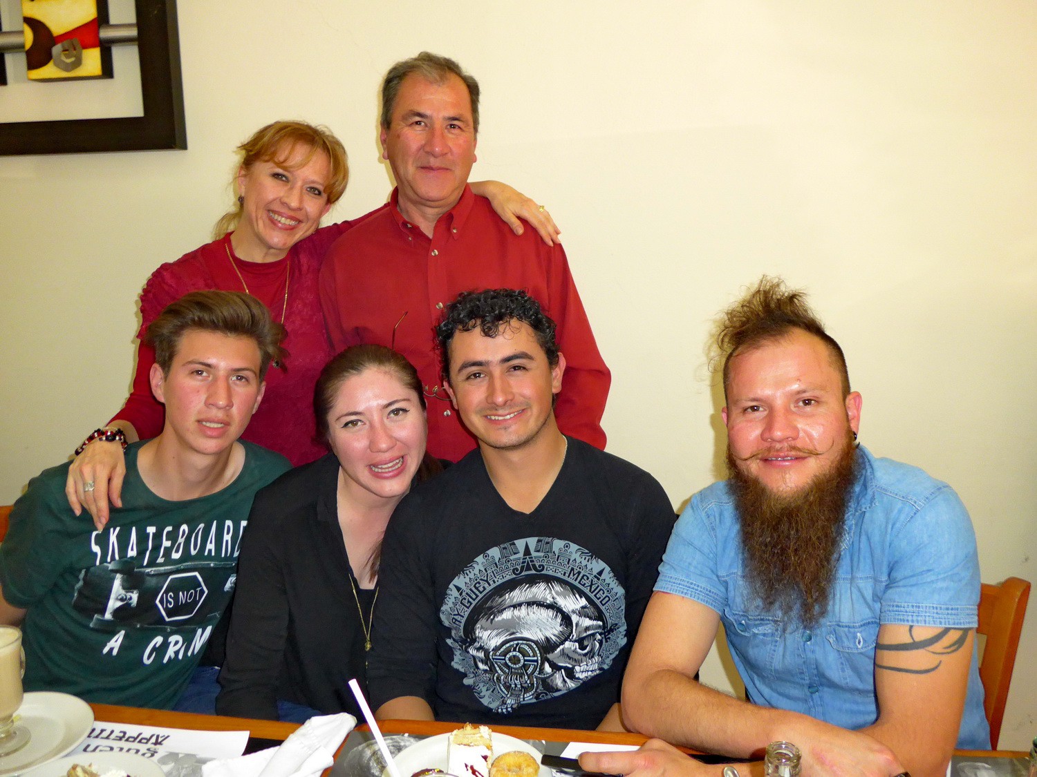 Our family in Mexico: Auntie Rushenka with her family plus boyfried of her daughter and Uncle Poldi 